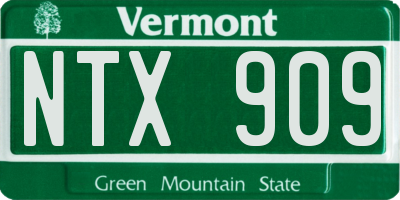 VT license plate NTX909