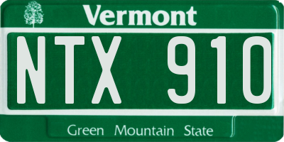 VT license plate NTX910