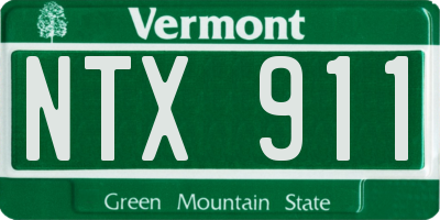 VT license plate NTX911