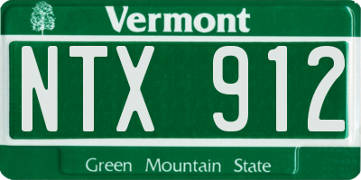 VT license plate NTX912