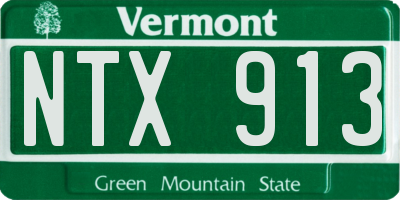 VT license plate NTX913