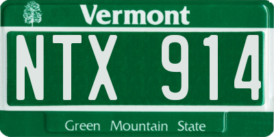 VT license plate NTX914