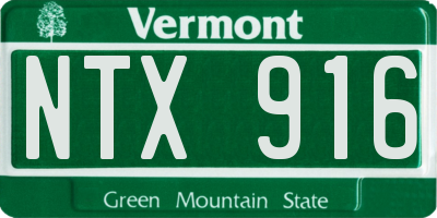VT license plate NTX916