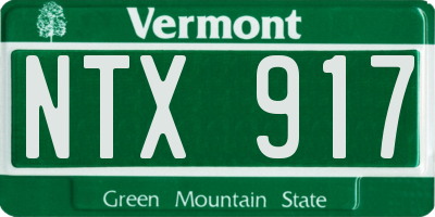 VT license plate NTX917