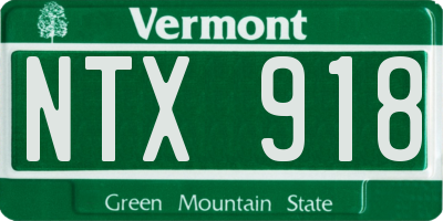 VT license plate NTX918