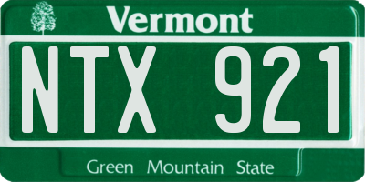 VT license plate NTX921