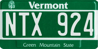 VT license plate NTX924
