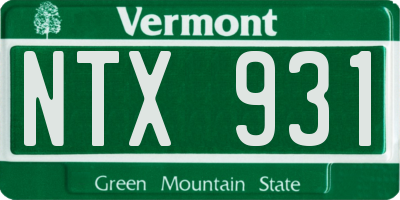 VT license plate NTX931