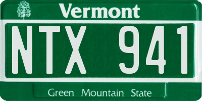 VT license plate NTX941