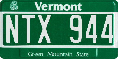 VT license plate NTX944