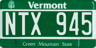 VT license plate NTX945