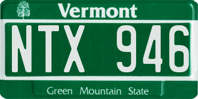 VT license plate NTX946