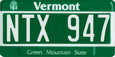 VT license plate NTX947