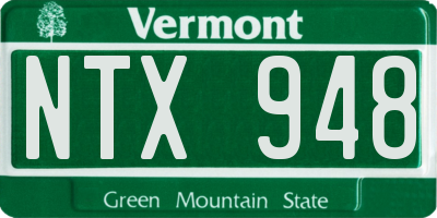 VT license plate NTX948