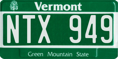 VT license plate NTX949