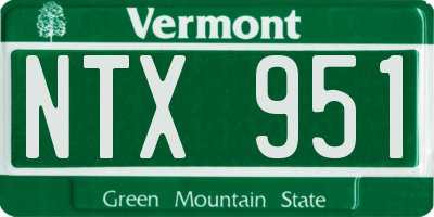 VT license plate NTX951