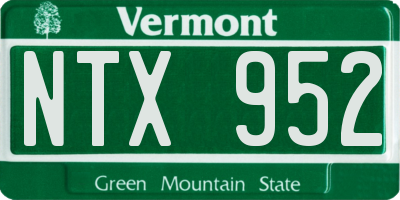 VT license plate NTX952