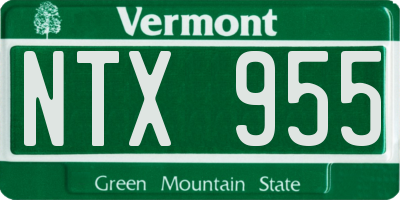VT license plate NTX955
