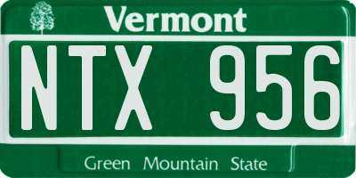 VT license plate NTX956