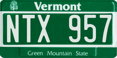 VT license plate NTX957