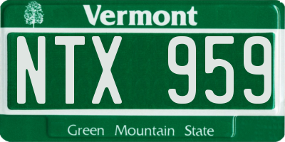 VT license plate NTX959
