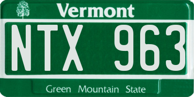 VT license plate NTX963