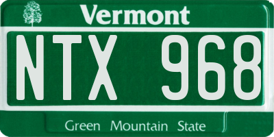 VT license plate NTX968