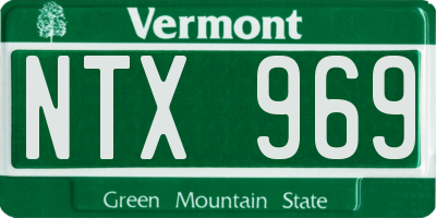 VT license plate NTX969