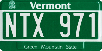 VT license plate NTX971