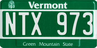 VT license plate NTX973