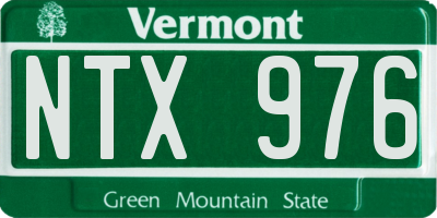 VT license plate NTX976