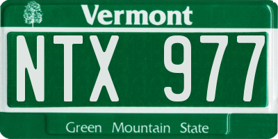 VT license plate NTX977