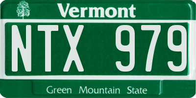 VT license plate NTX979