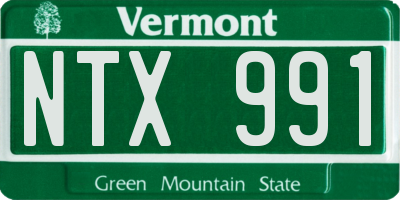 VT license plate NTX991