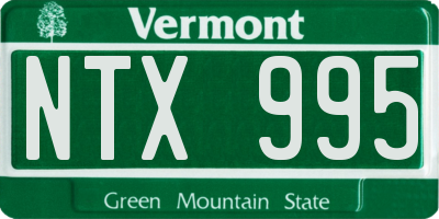 VT license plate NTX995