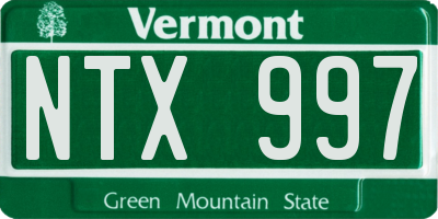 VT license plate NTX997