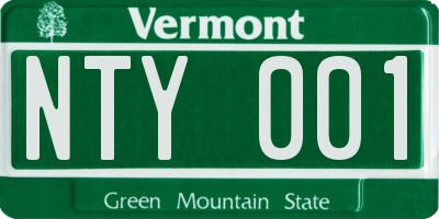 VT license plate NTY001