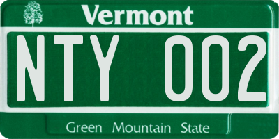 VT license plate NTY002