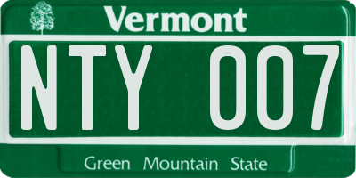 VT license plate NTY007