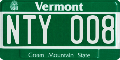 VT license plate NTY008