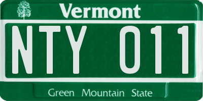 VT license plate NTY011