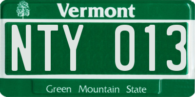 VT license plate NTY013