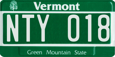 VT license plate NTY018