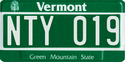 VT license plate NTY019