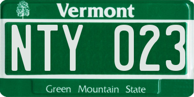 VT license plate NTY023