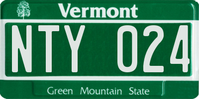 VT license plate NTY024