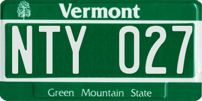 VT license plate NTY027