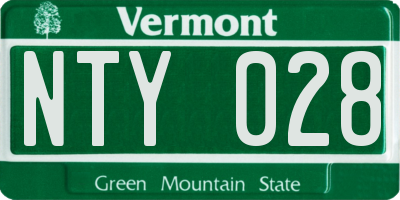 VT license plate NTY028