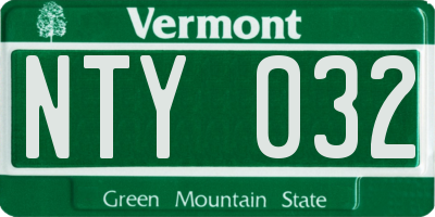 VT license plate NTY032