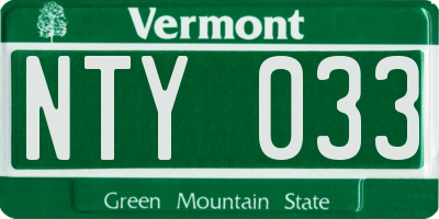 VT license plate NTY033